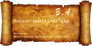 Boczor Apollinária névjegykártya